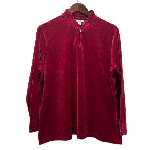 Appleseed's Tops - Appleseeds  long sleeve red velvet size 1X GUC vintage..